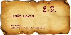 Erdős Dávid névjegykártya